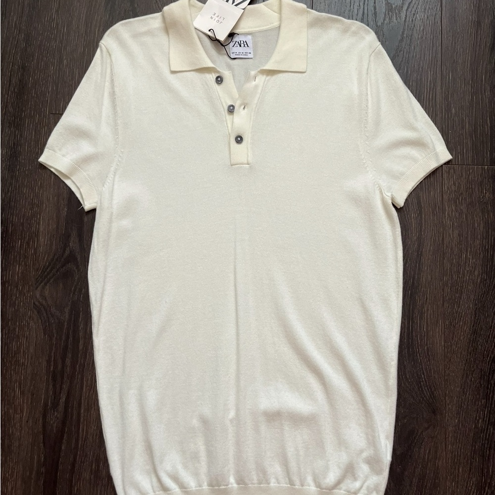 Zara Cream Polo Shirt